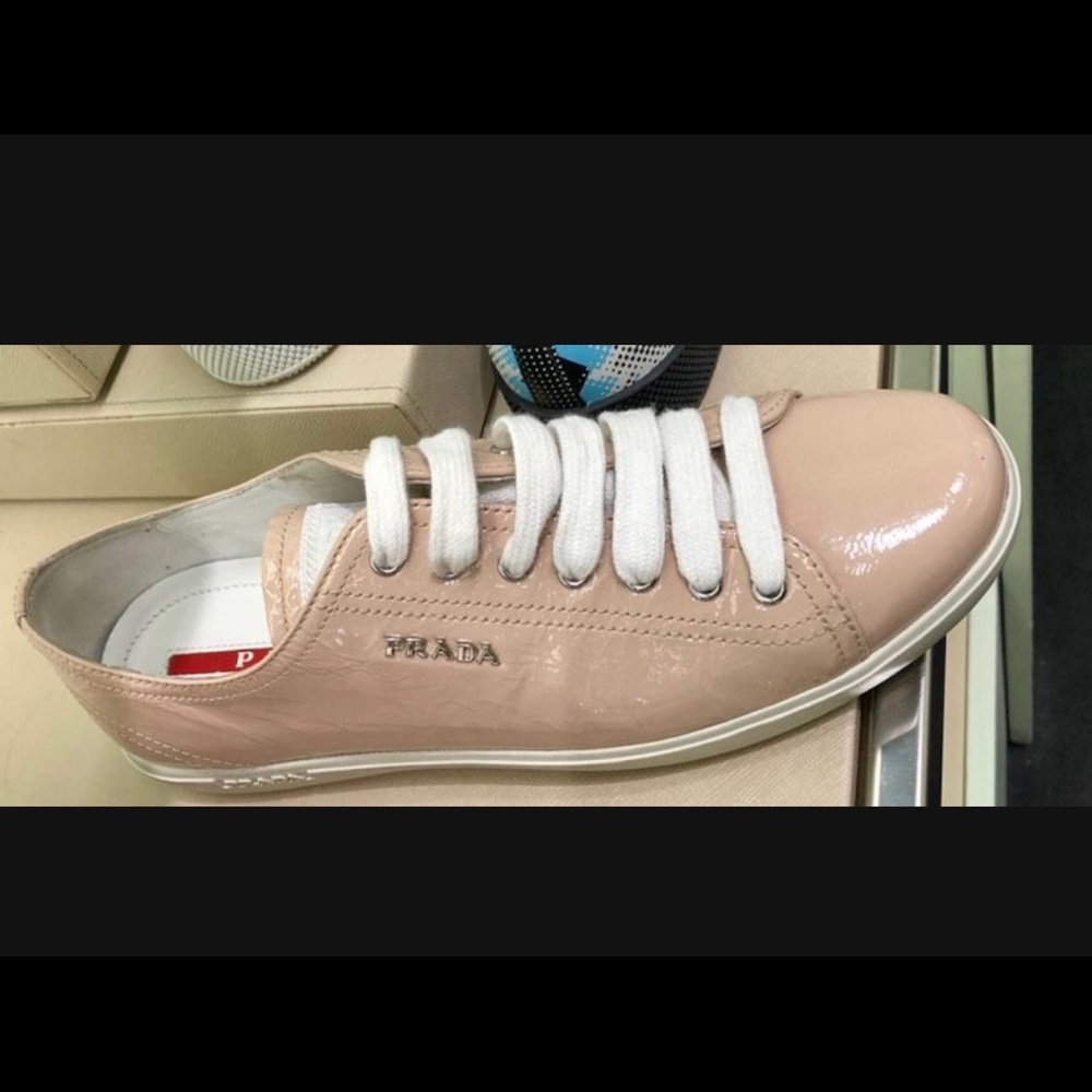 PRADA PATENT SNEAKERS Light Pink Color